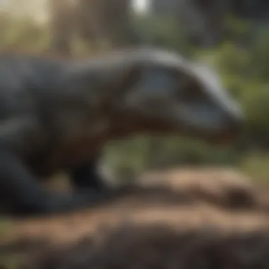 Protecting the Komodo Dragon Conservation efforts displayed through a Komodo dragon monitor in its habitat