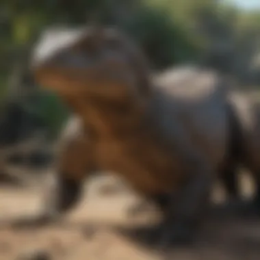 Nature's Remarkable Reptile Komodo dragon showcasing its impressive size and scales in its natural habitat