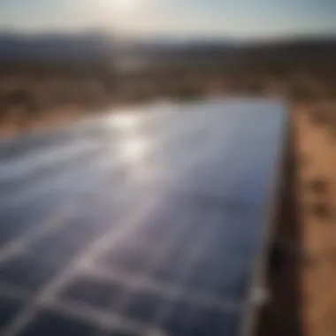 Close-up of advanced solar panel technology used in the facility