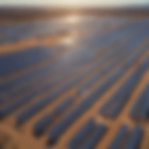 Aerial view of the largest solar power plant in the United States showcasing solar panels