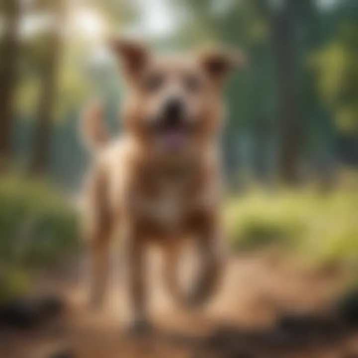 Happy dog playing outdoors post-treatment