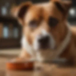 Loratadine tablet beside a dog bowl