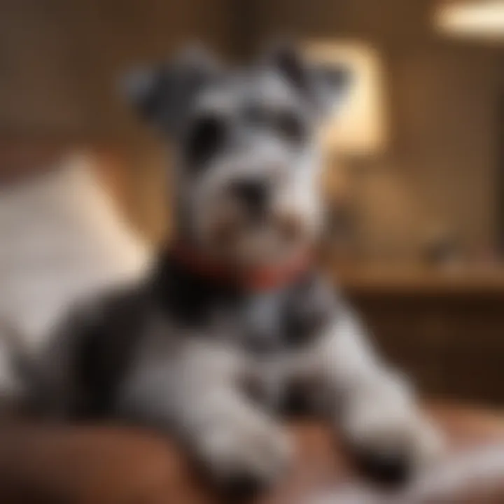 Miniature Schnauzer relaxing at home