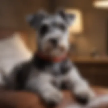 Relaxing Miniature Schnauzer Miniature Schnauzer relaxing at home