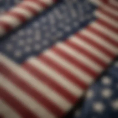 Close-up of the stars and stripes emphasizing the symbolism of unity and freedom.