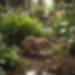 A lush garden featuring diverse plants known for repelling rodents