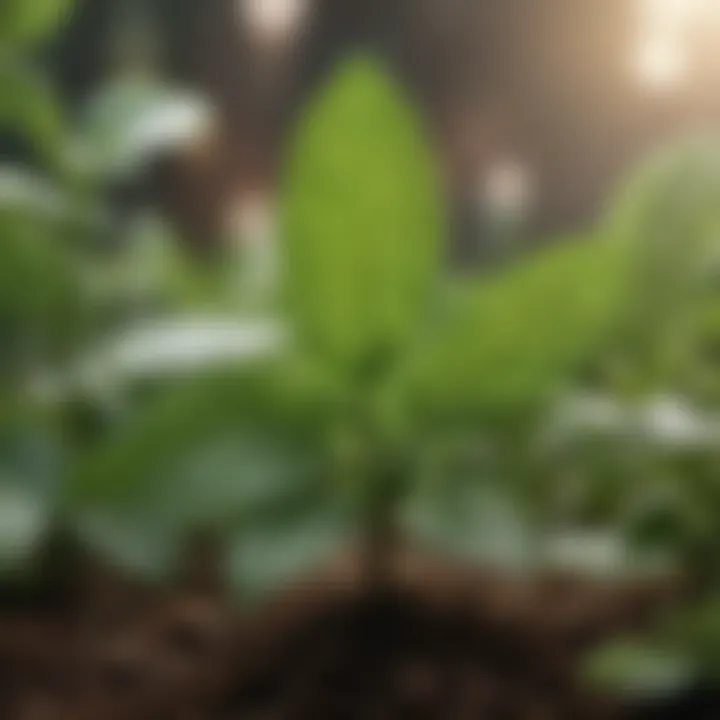 Close-up of peppermint leaves, a plant recognized for its pest-repelling properties
