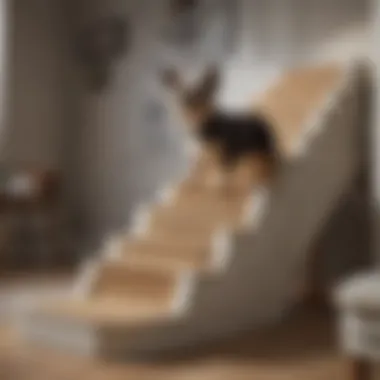 Close-up of innovative pet stairs design