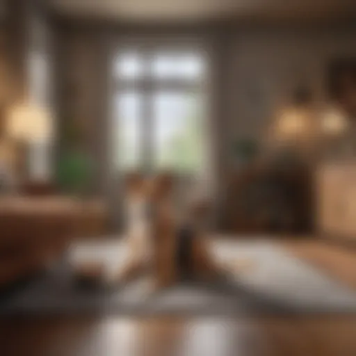 Cozy living room with a pet-friendly atmosphere