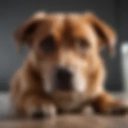 A dog undergoing allergy testing