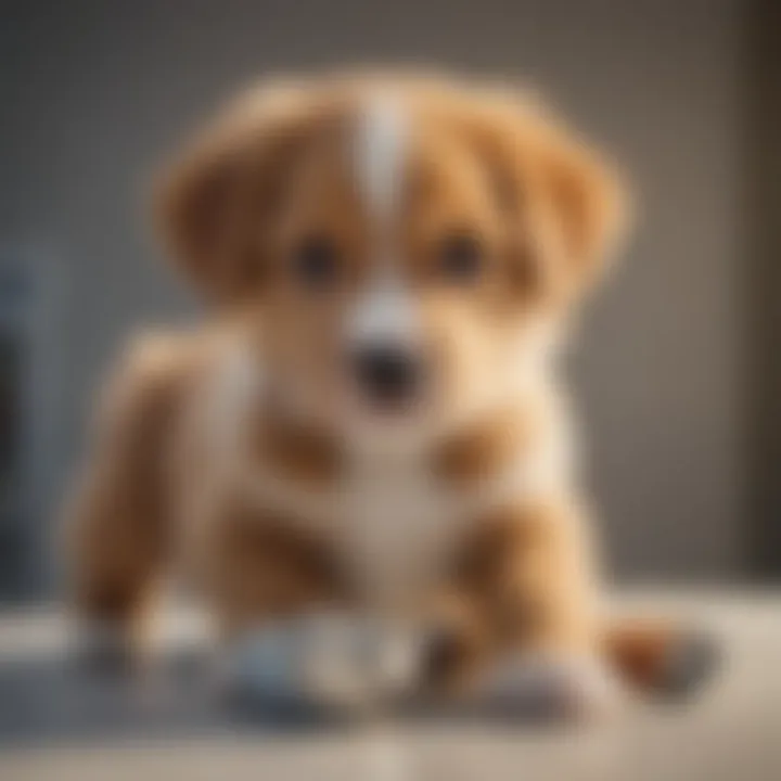 Puppy receiving veterinary check-up