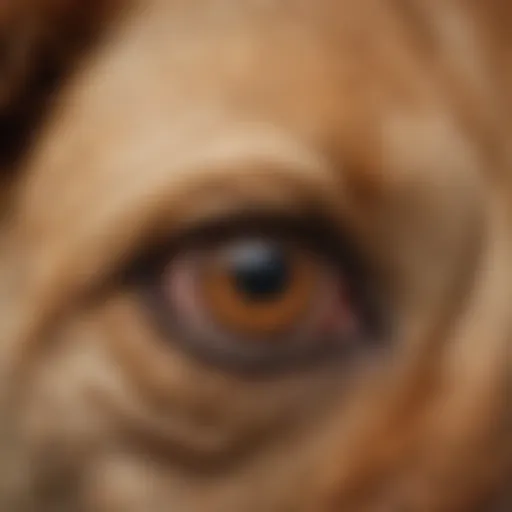 Close-up view of a dog's fur showing signs of ringworm infection