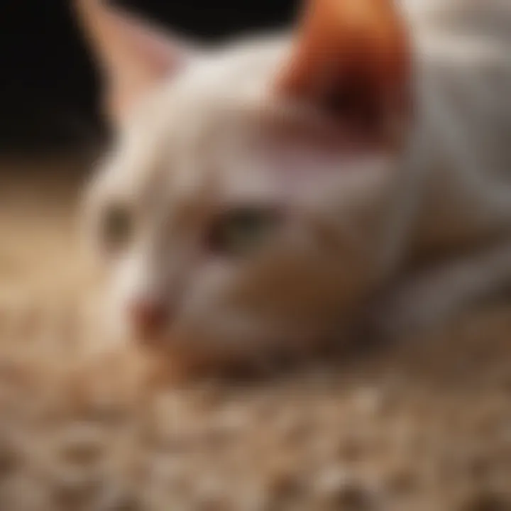 Close-up of clumping cat litter with odor control features