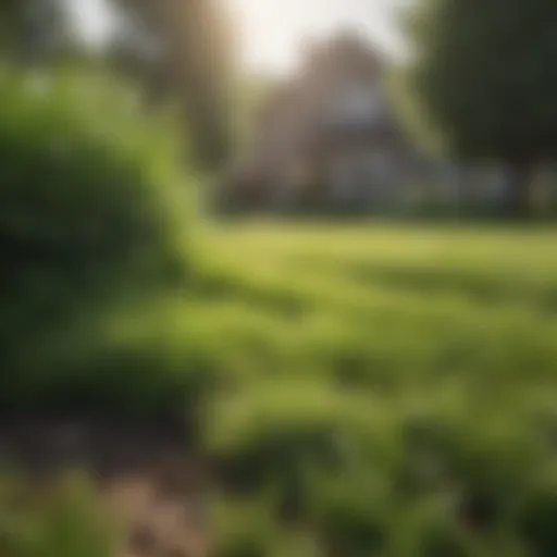 Lush green lawn under sunlight showcasing healthy grass growth