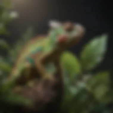 Ideal Foliage for Chameleon Habitats Vibrant foliage of a suitable chameleon plant