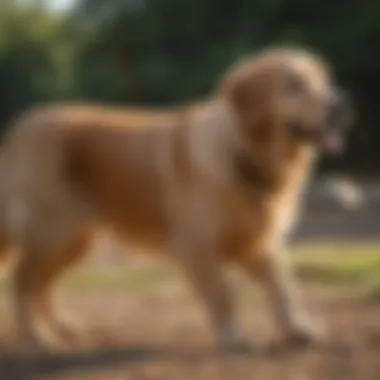 Golden Retriever responding to training commands