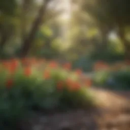 A vibrant garden showcasing native plants of North Texas in full bloom.