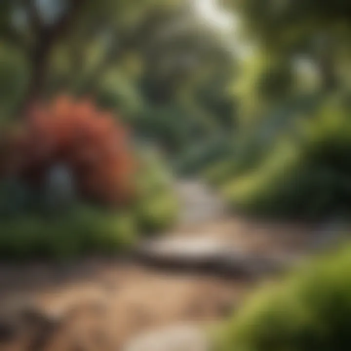 A sustainable landscape featuring diverse plant species contributing to local biodiversity.