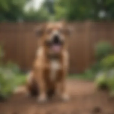 A pet enjoying freedom within a yard secured by a no dig pet fence, illustrating safety and space.