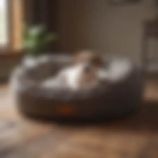 Cozy medium dog bed with plush fabric