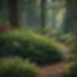 A vibrant garden filled with diverse evergreen plants showcasing year-round beauty