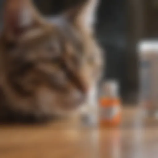 Prescription ear mite medication for cats displayed on a table