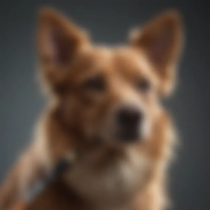 A dog being groomed with a brush