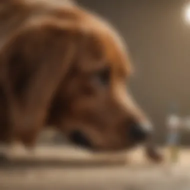 A veterinarian examining a dog for ticks