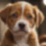 Close-up of a healthy puppy with bright eyes and a shiny coat