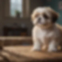 Shih Tzu puppy engaging in training exercises