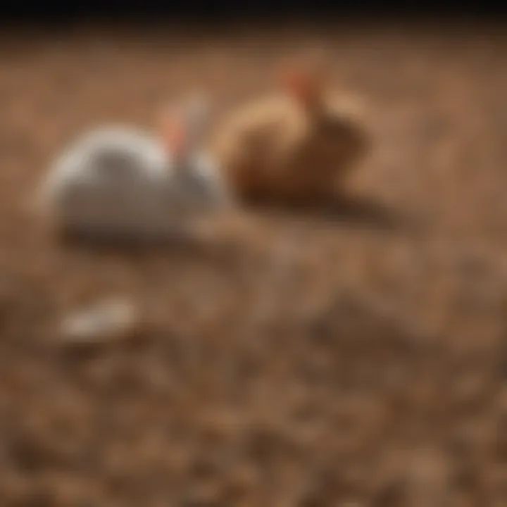 A variety of rabbit pellet brands displayed for comparison