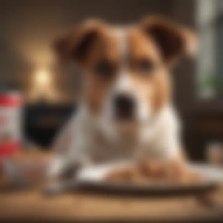 Dog enjoying a meal of Royal Canin Hepatic Diet