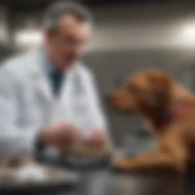 Veterinarian discussing dietary management for liver health