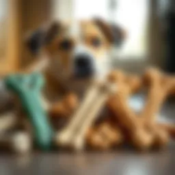 A selection of durable puppy bones showcasing various materials