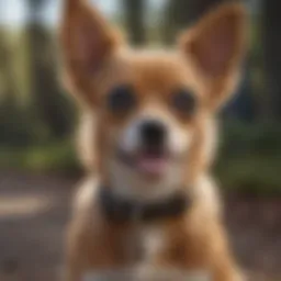 Small dog wearing a bark collar