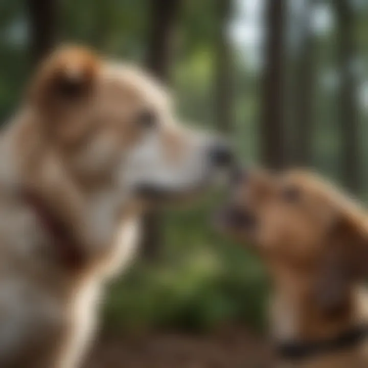 A training session with a dog and owner