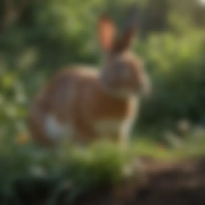 Effective rabbit deterrents placed around a garden.