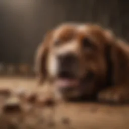 Dog displaying symptoms of chocolate poisoning