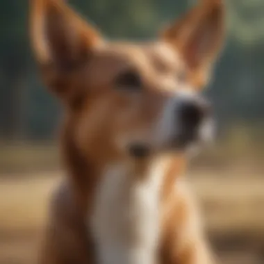 A dog displaying its ears and body posture to communicate curiosity