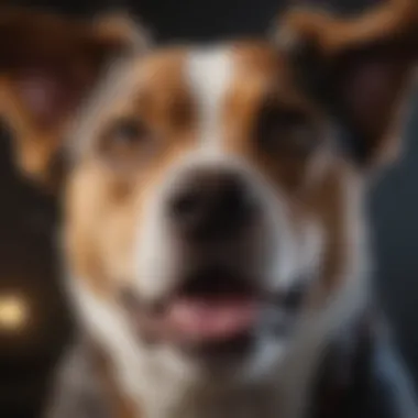 Playfulness in Dog Expressions A close-up of a dog's facial expression showcasing playfulness