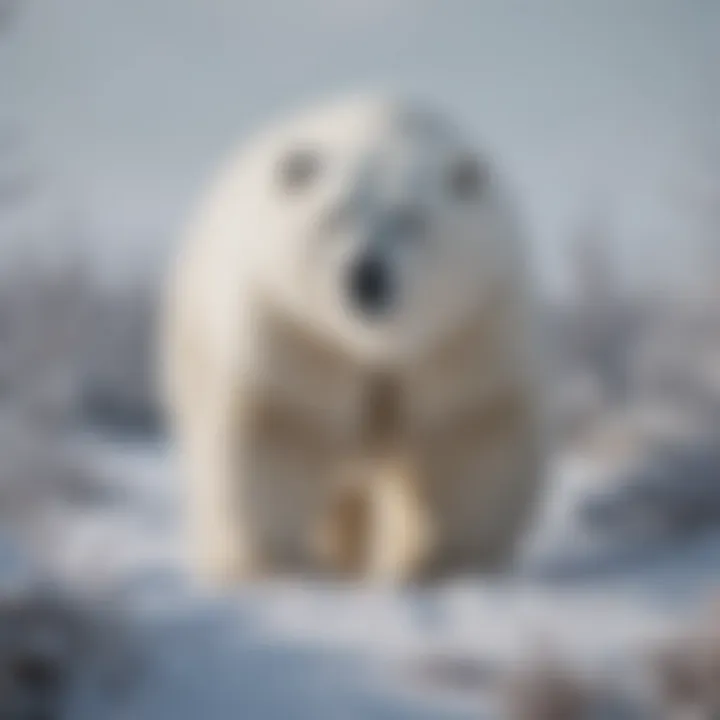 Polar bear blending into its snowy Arctic environment