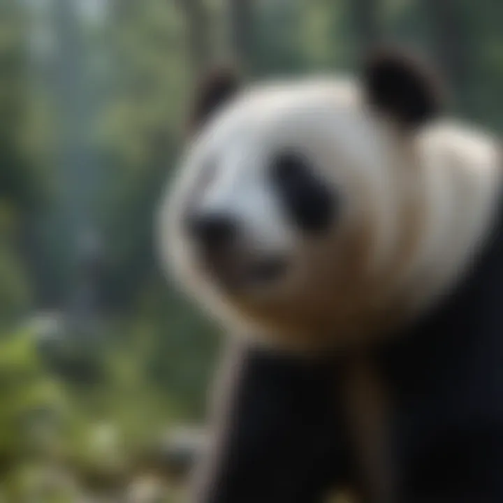 Panda bear conservation efforts in a sanctuary setting