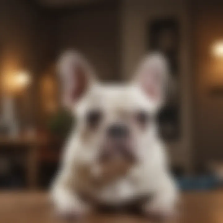 A charming French Bulldog with a mischievous expression, sitting adorably.