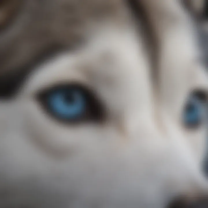 Close-up of Husky eyes highlighting their captivating appearance