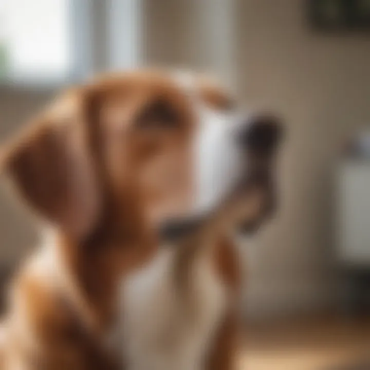 Close-up of a pet enjoying fresh air in a clean indoor environment.