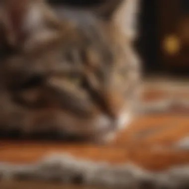Close-up of a durable rug material suitable for cats