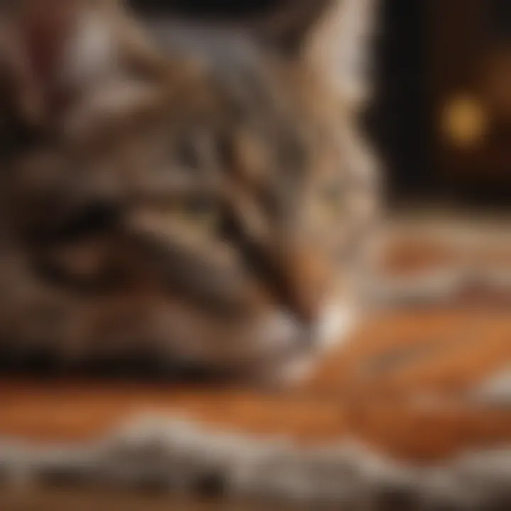 Close-up of a durable rug material suitable for cats