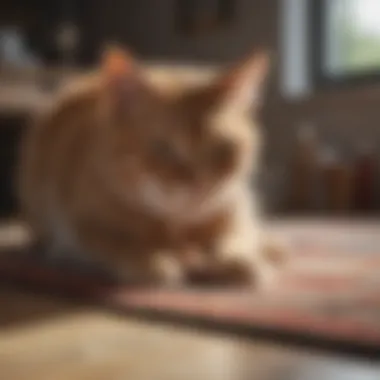 A cat owner cleaning a rug effortlessly