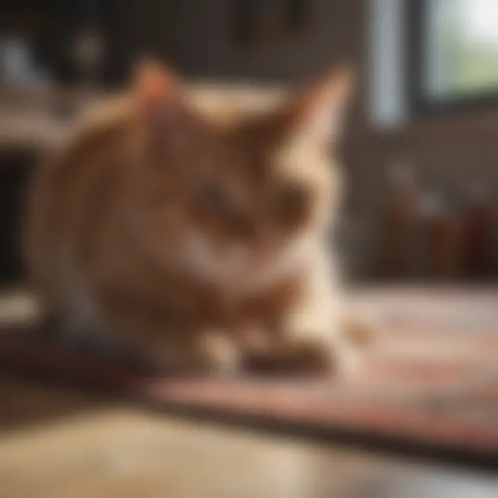 A cat owner cleaning a rug effortlessly