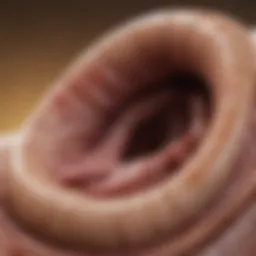 Close-up view of a dog's anal gland anatomy